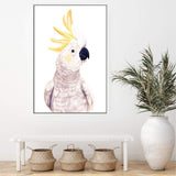 Cassidy The Cockatoo II-The Paper Tree-animal,australia,australian,australiana,bird,boho,cockatoo,feathers,hand painted,neutral,painted,parrot,portrait,premium art print,wall art,Wall_Art,Wall_Art_Prints,white,yellow