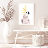 Cassidy The Cockatoo II-The Paper Tree-animal,australia,australian,australiana,bird,boho,cockatoo,feathers,hand painted,neutral,painted,parrot,portrait,premium art print,wall art,Wall_Art,Wall_Art_Prints,white,yellow