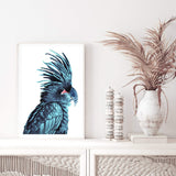 The Palm Cockatoo-The Paper Tree-Artwork,BIRD,Birds,blue bird,blue parrot,cockatiel,cockatoo,colourful Bird,hamptons,painted bird,parrot,parrots,portrait,premium art print,wall art,Wall_Art,Wall_Art_Prints