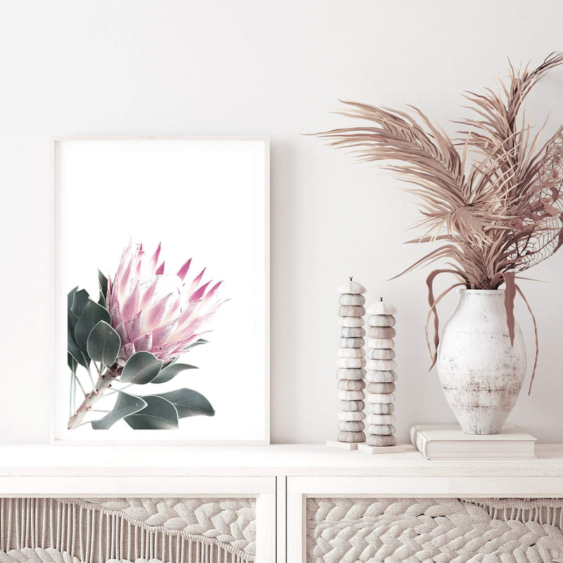 Dusty Pink Protea II-The Paper Tree-dusty pink,floral,floral artwork,flower,flowers,green,pink,pink flower,pink protea,portait,premium art print,protea,protea art,protea flower,protea flowers,wall art,Wall_Art,Wall_Art_Prints