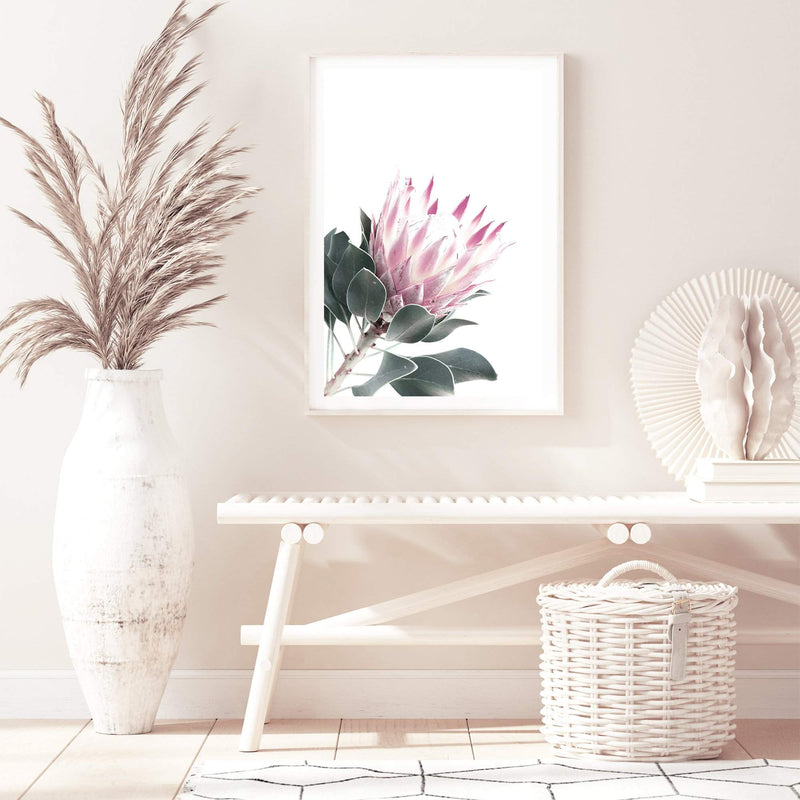 Dusty Pink Protea II-The Paper Tree-dusty pink,floral,floral artwork,flower,flowers,green,pink,pink flower,pink protea,portait,premium art print,protea,protea art,protea flower,protea flowers,wall art,Wall_Art,Wall_Art_Prints