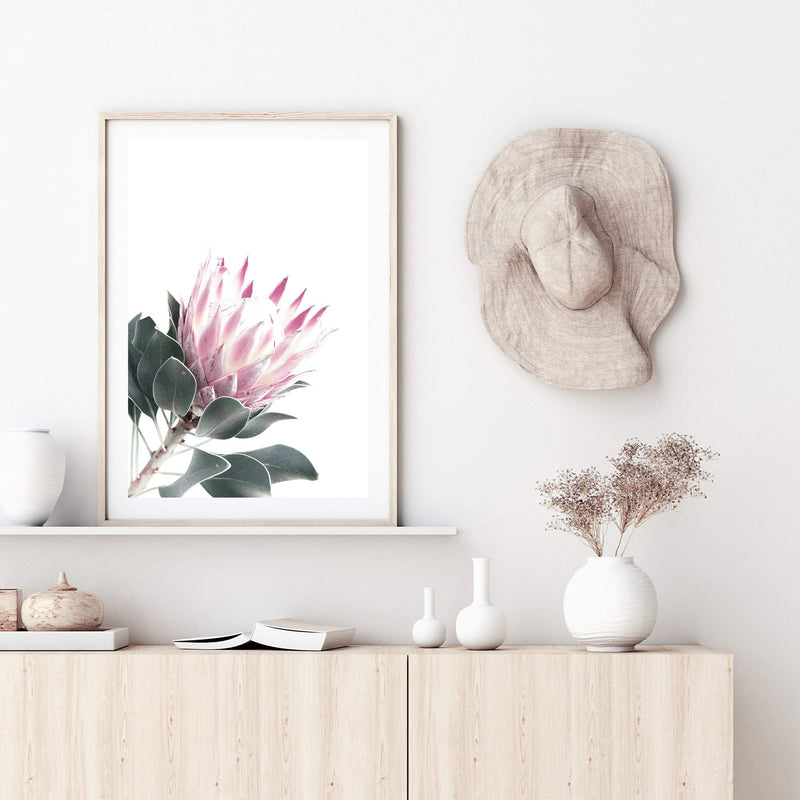 Dusty Pink Protea II-The Paper Tree-dusty pink,floral,floral artwork,flower,flowers,green,pink,pink flower,pink protea,portait,premium art print,protea,protea art,protea flower,protea flowers,wall art,Wall_Art,Wall_Art_Prints