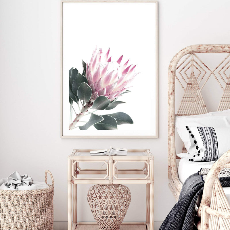 Dusty Pink Protea II-The Paper Tree-dusty pink,floral,floral artwork,flower,flowers,green,pink,pink flower,pink protea,portait,premium art print,protea,protea art,protea flower,protea flowers,wall art,Wall_Art,Wall_Art_Prints