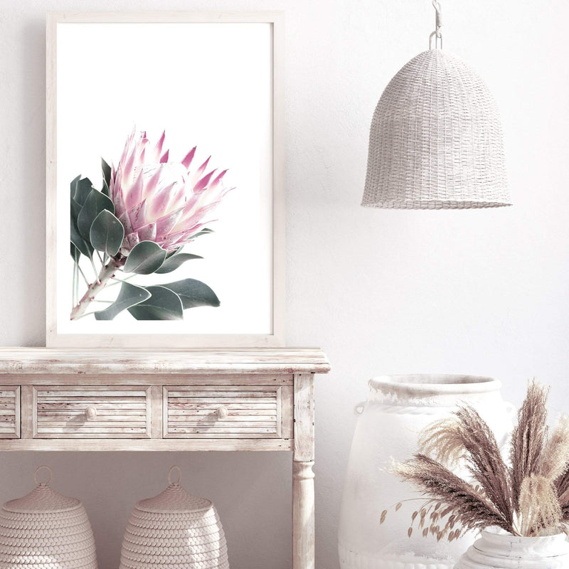 Dusty Pink Protea II-The Paper Tree-dusty pink,floral,floral artwork,flower,flowers,green,pink,pink flower,pink protea,portait,premium art print,protea,protea art,protea flower,protea flowers,wall art,Wall_Art,Wall_Art_Prints