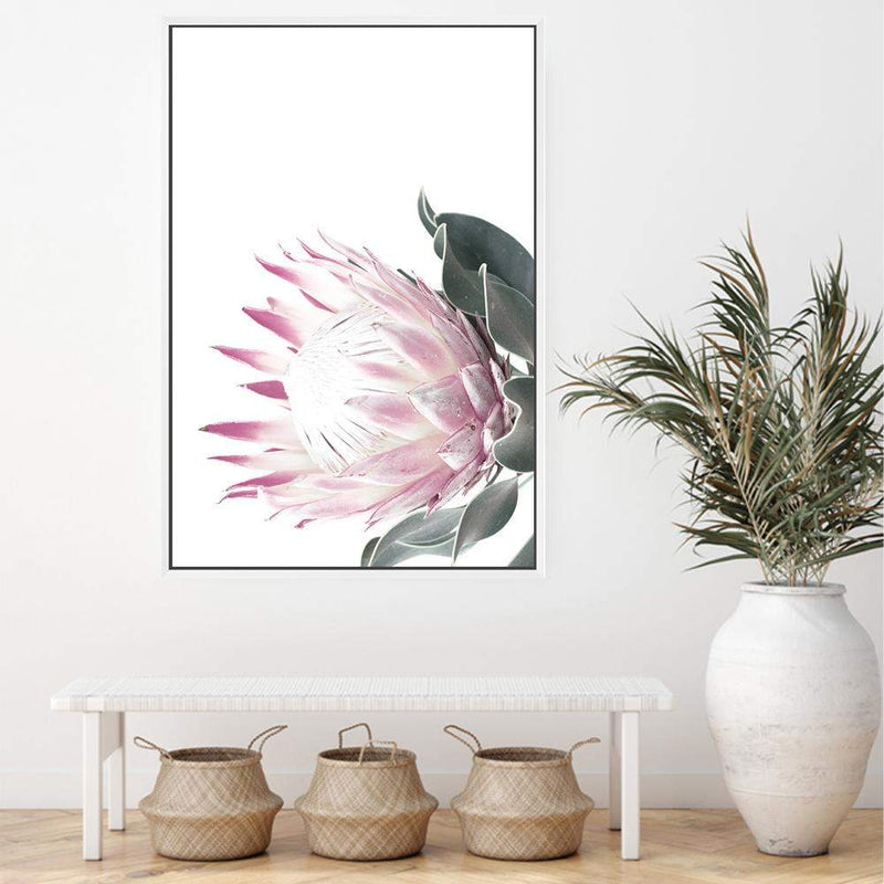 Dusty Pink Protea-The Paper Tree-dusty pink,floral,floral artwork,flower,flowers,green,pink,pink flower,pink protea,portrait,protea,protea art,protea artwork,protea flower,protea flowers,wall art,Wall_Art,Wall_Art_Prints