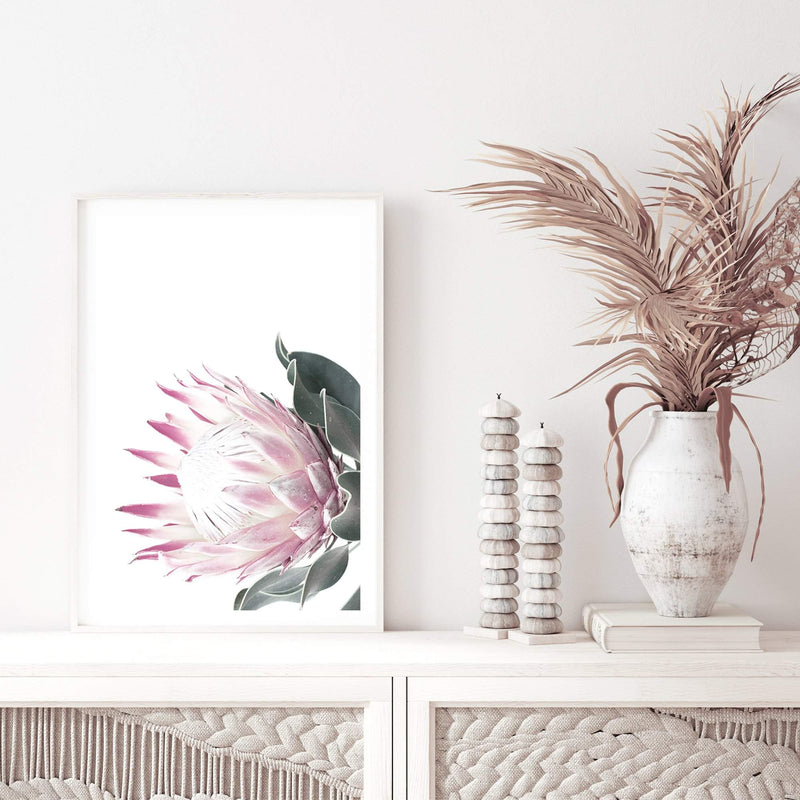 Dusty Pink Protea-The Paper Tree-dusty pink,floral,floral artwork,flower,flowers,green,pink,pink flower,pink protea,portrait,protea,protea art,protea artwork,protea flower,protea flowers,wall art,Wall_Art,Wall_Art_Prints