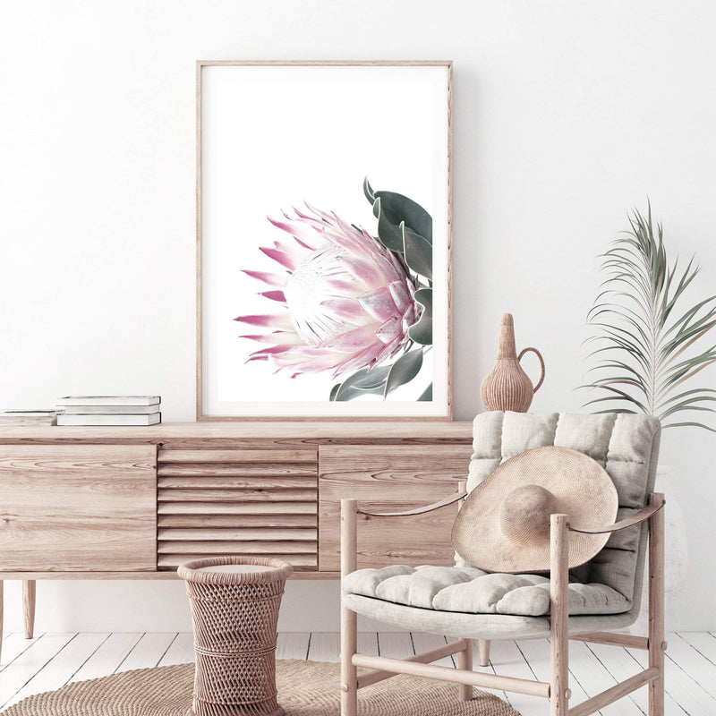 Dusty Pink Protea-The Paper Tree-dusty pink,floral,floral artwork,flower,flowers,green,pink,pink flower,pink protea,portrait,protea,protea art,protea artwork,protea flower,protea flowers,wall art,Wall_Art,Wall_Art_Prints