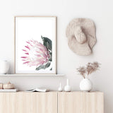 Dusty Pink Protea-The Paper Tree-dusty pink,floral,floral artwork,flower,flowers,green,pink,pink flower,pink protea,portrait,protea,protea art,protea artwork,protea flower,protea flowers,wall art,Wall_Art,Wall_Art_Prints