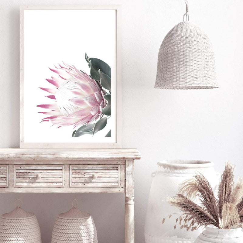 Dusty Pink Protea-The Paper Tree-dusty pink,floral,floral artwork,flower,flowers,green,pink,pink flower,pink protea,portrait,protea,protea art,protea artwork,protea flower,protea flowers,wall art,Wall_Art,Wall_Art_Prints