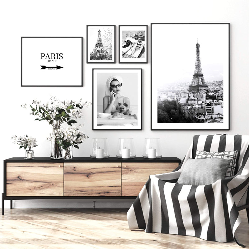 Paris This Way-The Paper Tree-arrow,black & white,black and white,direction,directional,FASHION,france,french,landscape,monochrome,neutral,paris,parisian,premium art print,text,typography,wall art,Wall_Art,Wall_Art_Prints