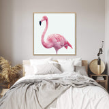 Painted Flamingo Square-The Paper Tree-Art Print,art prints,Artwork,bird,boho,feathers,flamingo,miami,paint,painted,PAINTED FLAMINGO,palm springs,pink,pink bird,premium art print,square,tropical,wall art,Wall_Art,Wall_Art_Prints