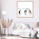 Kangaroo's On The Beach Square-The Paper Tree-animal,Art Print,art prints,Artwork,australia,australian,australian native,australiana,beach,boho,coastal,framed,hamptons,kangaroo,kangaroo's,Muted Tone,native,neutral,ocean,premium art print,square,wall art,Wall_Art,Wall_Art_Prints,waves,white