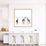 Kangaroo's On The Beach Square-The Paper Tree-animal,Art Print,art prints,Artwork,australia,australian,australian native,australiana,beach,boho,coastal,framed,hamptons,kangaroo,kangaroo's,Muted Tone,native,neutral,ocean,premium art print,square,wall art,Wall_Art,Wall_Art_Prints,waves,white