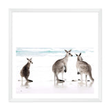 Kangaroo's On The Beach Square-The Paper Tree-animal,Art Print,art prints,Artwork,australia,australian,australian native,australiana,beach,boho,coastal,framed,hamptons,kangaroo,kangaroo's,Muted Tone,native,neutral,ocean,premium art print,square,wall art,Wall_Art,Wall_Art_Prints,waves,white