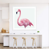 Painted Flamingo Square-The Paper Tree-Art Print,art prints,Artwork,bird,boho,feathers,flamingo,miami,paint,painted,PAINTED FLAMINGO,palm springs,pink,pink bird,premium art print,square,tropical,wall art,Wall_Art,Wall_Art_Prints