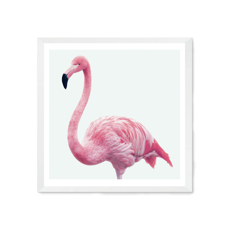 Painted Flamingo Square-The Paper Tree-Art Print,art prints,Artwork,bird,boho,feathers,flamingo,miami,paint,painted,PAINTED FLAMINGO,palm springs,pink,pink bird,premium art print,square,tropical,wall art,Wall_Art,Wall_Art_Prints