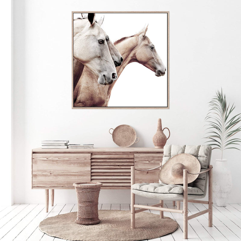 Palomino Horses Square-The Paper Tree-animal,Art Print,art prints,Artwork,beige,boho,cream,framed,hamptons,horse,horses,neutral,palomino,premium art print,square,stallion,wall art,Wall_Art,Wall_Art_Prints