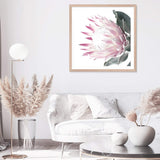 Dusty Pink Protea Square-The Paper Tree-dusty pink,floral,floral artwork,flower,flowers,green,pink,pink flower,pink protea,portrait,protea,protea art,protea artwork,protea flower,protea flowers,square,wall art,Wall_Art,Wall_Art_Prints