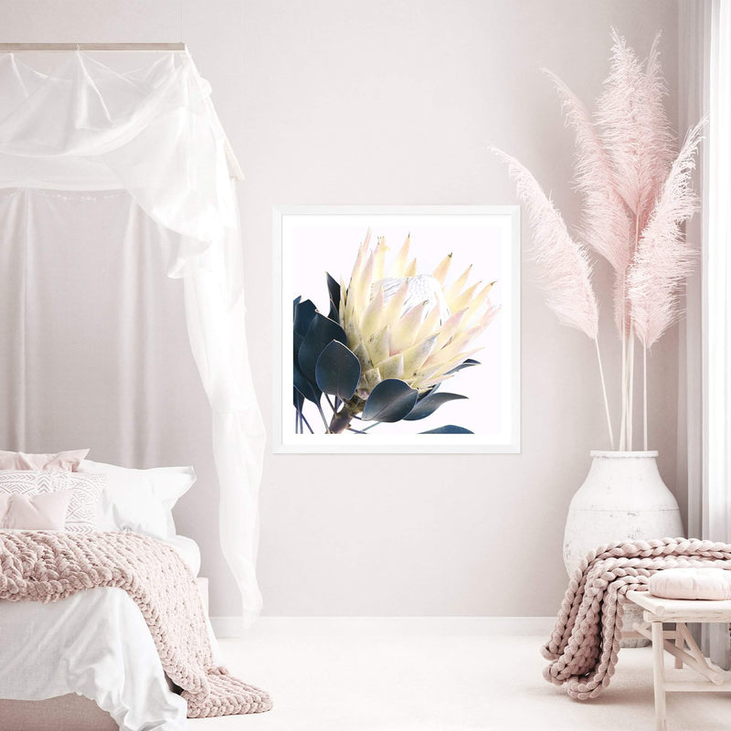 Yellow Protea Square II-The Paper Tree-floral,flower,flowers,portrait,premium art print,protea,protea flower,protea flowers,square,wall art,Wall_Art,Wall_Art_Prints,yellow,yellow flower