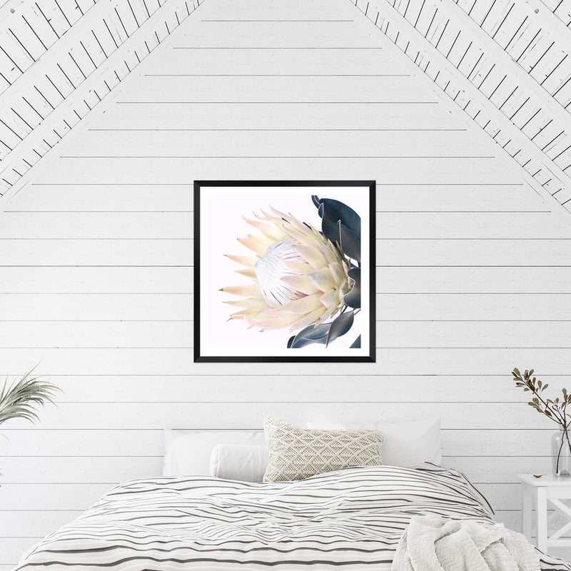 Yellow Protea Square-The Paper Tree-floral,flower,flowers,portrait,premium art print,protea,protea flower,protea flowers,square,wall art,Wall_Art,Wall_Art_Prints,yellow,yellow flower