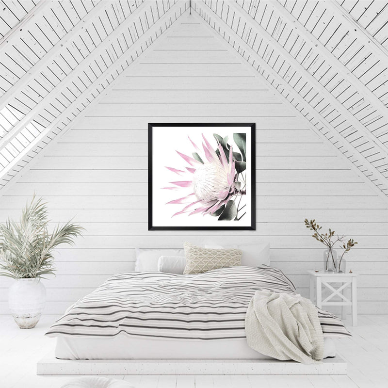 Pink Protea Square-The Paper Tree-dusty pink,floral,flower,flowers,pink flower,pink protea,portrait,premium art print,protea,protea flower,protea flowers,square,wall art,Wall_Art,Wall_Art_Prints