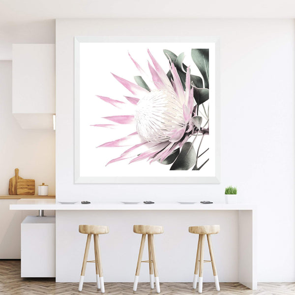 Pink Protea Square-The Paper Tree-dusty pink,floral,flower,flowers,pink flower,pink protea,portrait,premium art print,protea,protea flower,protea flowers,square,wall art,Wall_Art,Wall_Art_Prints