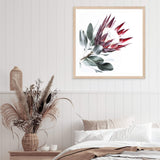 Red King Protea Square II-The Paper Tree-floral,flower,flowers,portrait,premium art print,protea,protea flower,protea flowers,red,red flower,red protea,red protea flower,square,wall art,Wall_Art,Wall_Art_Prints