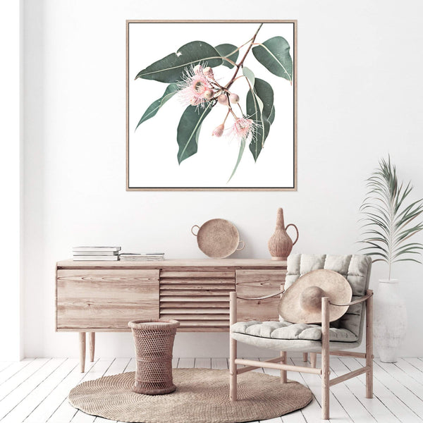 Native Gum Square-The Paper Tree-Art Print,art prints,Artwork,australia,australian,australian native,australiana,botanical,eucalyptus,eucalyptus leaf,eucalyptus leaves,floral,flower,framed,green,gum,gum leaf,gum leaves,HAMPTONS,Muted Tone,native,peach,pink,pink flower,premium art print,square,wall art,Wall_Art,Wall_Art_Prints,wild flower