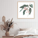 Native Gum Square-The Paper Tree-Art Print,art prints,Artwork,australia,australian,australian native,australiana,botanical,eucalyptus,eucalyptus leaf,eucalyptus leaves,floral,flower,framed,green,gum,gum leaf,gum leaves,HAMPTONS,Muted Tone,native,peach,pink,pink flower,premium art print,square,wall art,Wall_Art,Wall_Art_Prints,wild flower