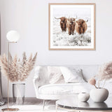 Highland Cattle | Square-The Paper Tree-animal,Art Print,art prints,Artwork,boho,framed,highland,highland bull,highland cattle,highland cow,neutral,premium art print,square,tan,wall art,Wall_Art,Wall_Art_Prints