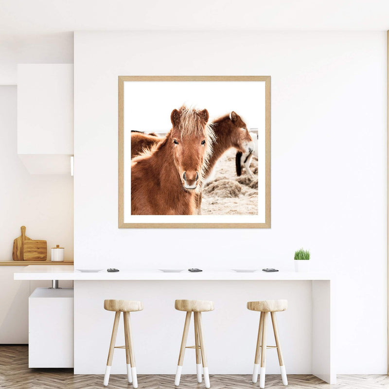 Wild Horses Square-The Paper Tree-animal,Art Print,art prints,Artwork,boho,framed,horse,horses,premium art print,square,stallion,TAN,wall art,Wall_Art,Wall_Art_Prints,wild horses