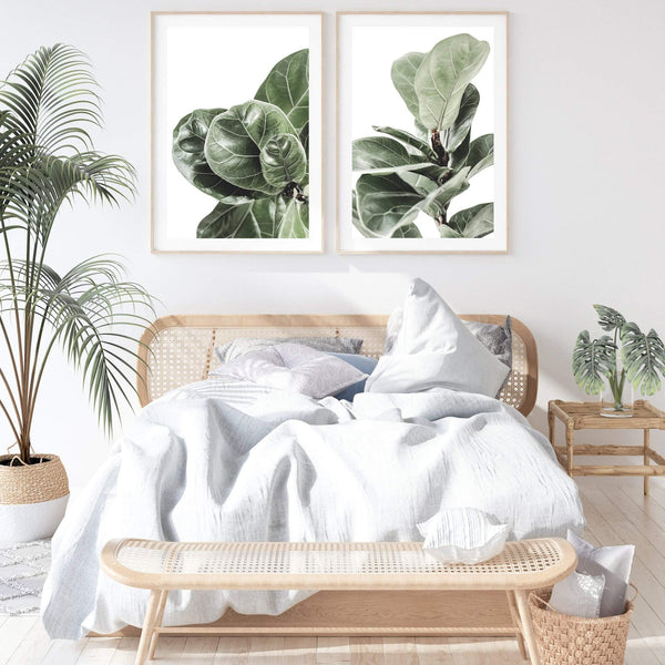 Set of 2 - Fig Leaf | Fiddle Leaf Fig-The Paper Tree-Artwork,australian native,botanical,fiddle leaf fig,fig,fig leaf,fig leaves,Floral,gift,green,hamptons,leaf,leaves,portrait,premium art print,wall art,Wall_Art,Wall_Art_Prints